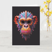 Ornate Chimp Mask Karte (Gelbe Blume)