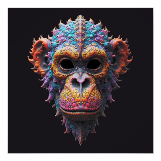 Ornate Chimp Mask Poster (Vorderseite)
