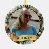 Ornate Christmas Wreath ANY Photo Tree Ornament (Vorne)