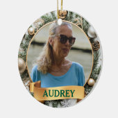 Ornate Christmas Wreath ANY Photo Tree Ornament (Links)