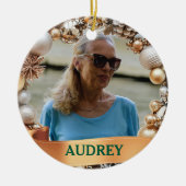 Ornate Christmas Wreath ANY Photo Tree Ornament (Vorne)