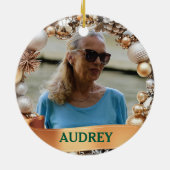 Ornate Christmas Wreath ANY Photo Tree Ornament (Hinten)