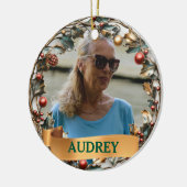 Ornate Christmas Wreath ANY Photo Tree Ornament (Links)