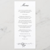 Ornate Classic French Rose Border Wedding Menükarte (Vorderseite)