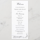 Ornate Classic French Rose Border Wedding Programm (Vorderseite)