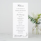 Ornate Classic French Rose Border Wedding Programm (Stehend Vorderseite)