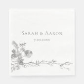 Ornate Classic French Rose Border Wedding Serviette (Vorderseite)