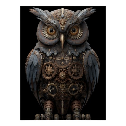 Ornate Clockwork Owl Poster (Vorderseite)