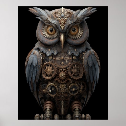 Ornate Clockwork Owl Poster (Vorne)