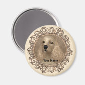 Ornate cocker spaniel custom name  magnet (Vorderseite/Rückseite)