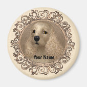 Ornate cocker spaniel custom name  magnet (Vorne)