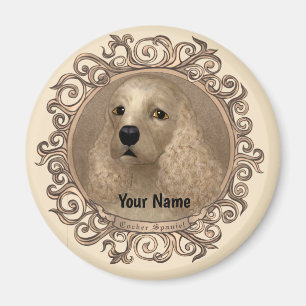 Ornate cocker spaniel custom name  magnet