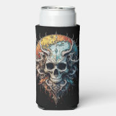 Ornate Cosmic Skull Gothic Baroque Mandala  Selters Dosenkühler (Seltzer Rückseite)