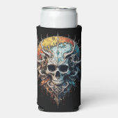 Ornate Cosmic Skull Gothic Baroque Mandala  Selters Dosenkühler (Seltzer Vorderseite)