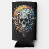 Ornate Cosmic Skull Gothic Baroque Mandala  Selters Dosenkühler (Rückseite)