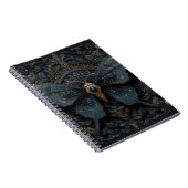 Ornate Dark Blue Butterfly with Gold Filigree Notizblock (Rechte Seite)