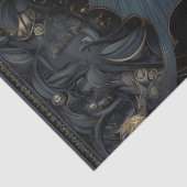 Ornate Dark Blue Butterfly with Gold Filigree  Seidenpapier (Detail)