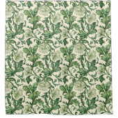 Ornate dark green acanthus leaves pattern duschvorhang (Vorderseite)