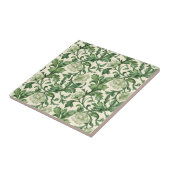 Ornate dark green acanthus leaves pattern fliese (Seite)