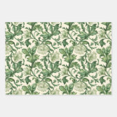 Ornate dark green acanthus leaves pattern geschenkpapier set (Vorderseite 3)