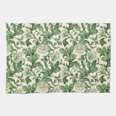 Ornate dark green acanthus leaves pattern geschirrtuch (Horizontal)