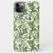 Ornate dark green acanthus leaves pattern iPhone hülle (Rückseite)