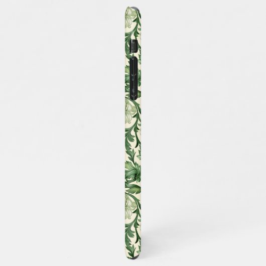 Ornate dark green acanthus leaves pattern iPhone hülle (Linke Seite)