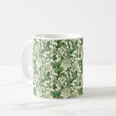Ornate dark green acanthus leaves pattern kaffeetasse (Vorderseite Links)