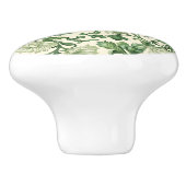 Ornate dark green acanthus leaves pattern keramikknauf (Seitenansicht)