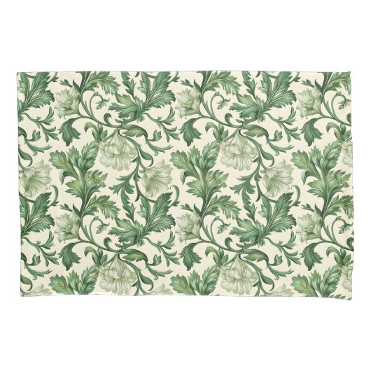 Ornate dark green acanthus leaves pattern kissenbezug (Vorderseite-Links)