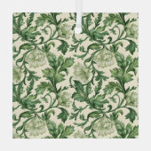 Ornate dark green acanthus leaves pattern ornament aus glas (Rückseite)