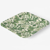 Ornate dark green acanthus leaves pattern pappteller (Gewinkelt)