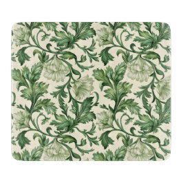 Ornate dark green acanthus leaves pattern schneidebrett