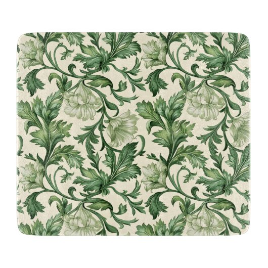 Ornate dark green acanthus leaves pattern schneidebrett (Vorderseite)