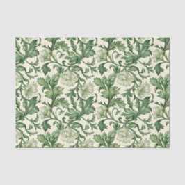Ornate dark green acanthus leaves pattern seidenpapier