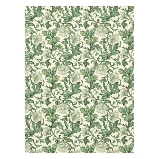 Ornate dark green acanthus leaves pattern tischdecke (Vorderseite)