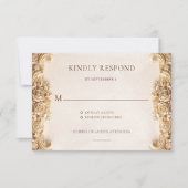 Ornate Elegant Gold Floral RSVP Response Card Karte (Vorderseite)