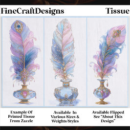 Ornate Elegant Quill & Inkwell Trio EQ2R Decoupage Seidenpapier