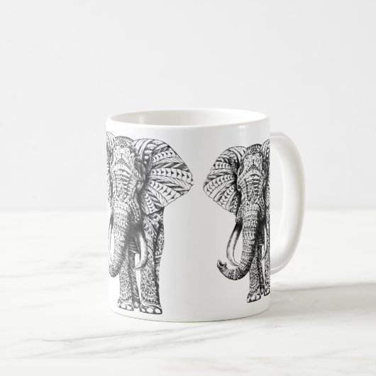 Ornate Elephant Kaffeetasse (VorderseiteRechts)