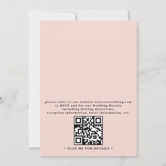 Ornate Embossed Graceful Bloom QR Code Wedding Einladung (Rückseite)
