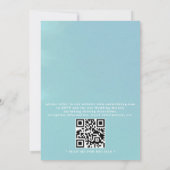 Ornate Embossed Tropical Palm QR Code Wedding Einladung (Rückseite)