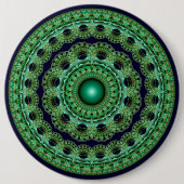 Ornate Fee rundes Fraktal Mandala Button (Vorderseite)