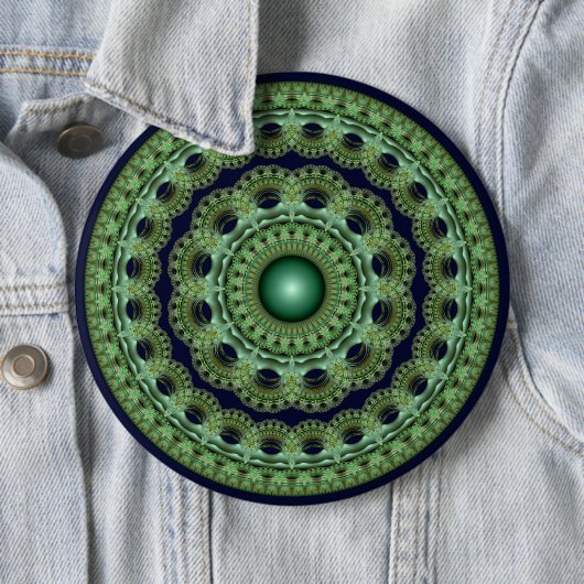 Ornate Fee rundes Fraktal Mandala Button (Beispiel)