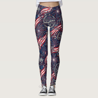 Ornate Feuerwerk 4. Juli Unabhängigkeitstag Leggin Leggings