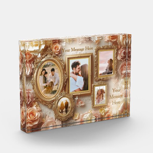 Ornate Floral Frames with Soft Gold Botanical Glow Fotoblock (Links)