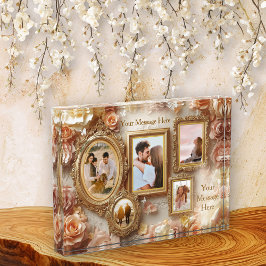 Ornate Floral Frames with Soft Gold Botanical Glow Fotoblock