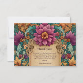 Ornate Floral Mardi Gras Masquerade Dankeskarte (Vorderseite)