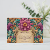 Ornate Floral Mardi Gras Masquerade Dankeskarte (Stehend Vorderseite)