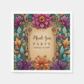 Ornate Floral Mardi Gras Masquerade Serviette (Vorderseite)