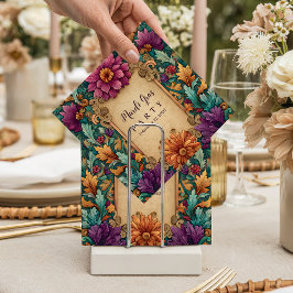 Ornate Floral Mardi Gras Masquerade Serviette